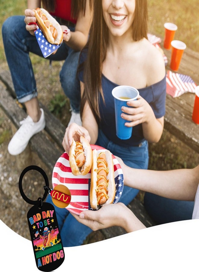 AOBIURV Funny White Elephant Gifts For Adults Hot Dog Gifts Funny Hot Dogs Keychain Bag Charm for Women Men Gag Gift 4th Of July Accessories for Children Adult Student Keychain - Image 2